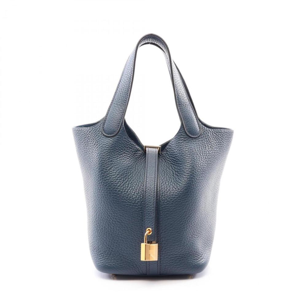 Hermes Picotin Lock PM Bleu de Plus Handbag, Taurillon Clemence Leather, Wome...